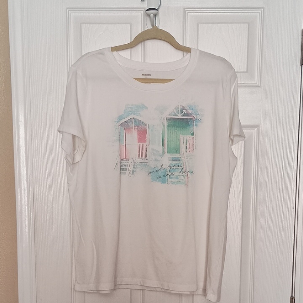 Women's "Wish You Were Here" Print T-shirt Size XXL